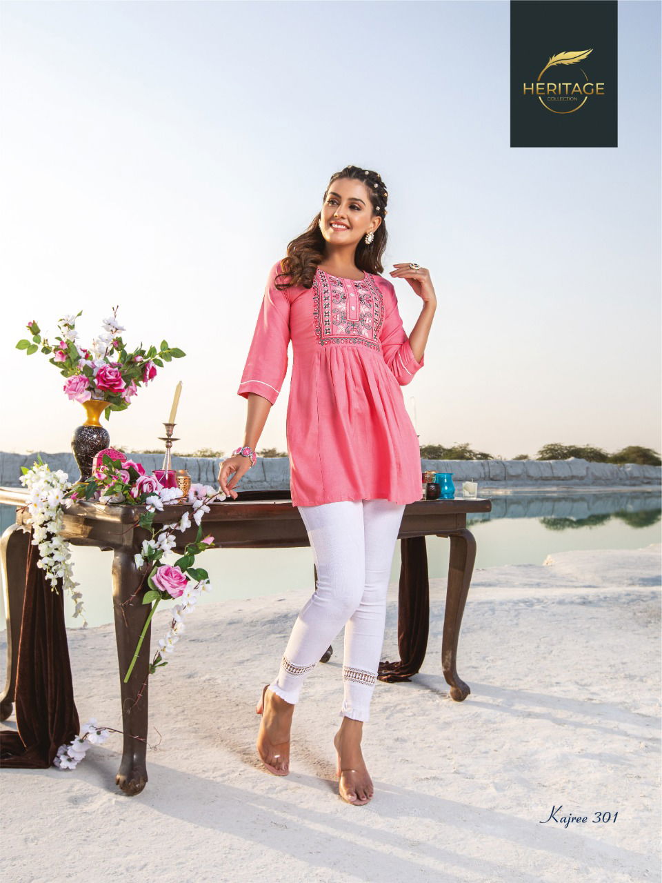Heritage Kajree Vol 3 Stylish Fancy Wear Wholesale Ladies Top Catalog
